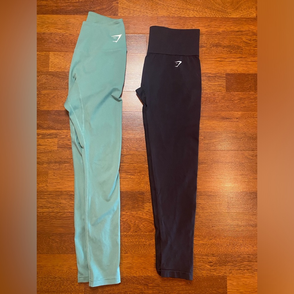 Gymshark Black and Teal Leggings